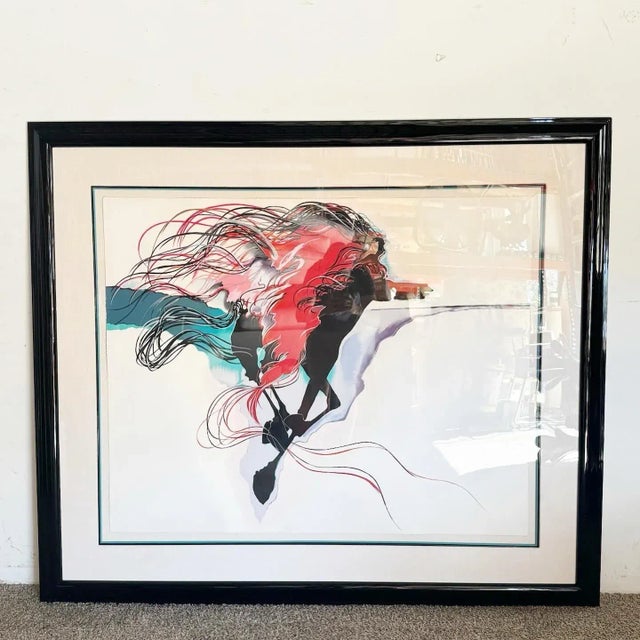 Abstract Bonny Leibowitz Signed and Framed Serigraph Mystic Search For Sale - Image 3 of 9