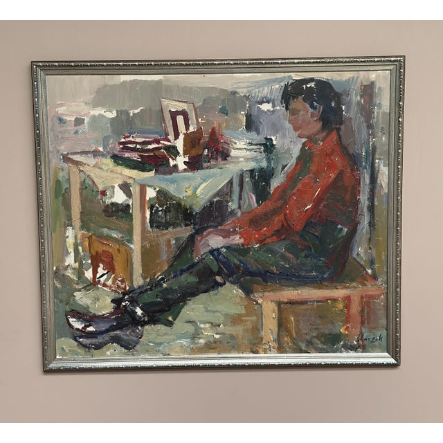 Jerzy Luczak-Szewczyk, Figure Composition, 1950s, Oil on Panel, Framed For Sale - Image 6 of 18