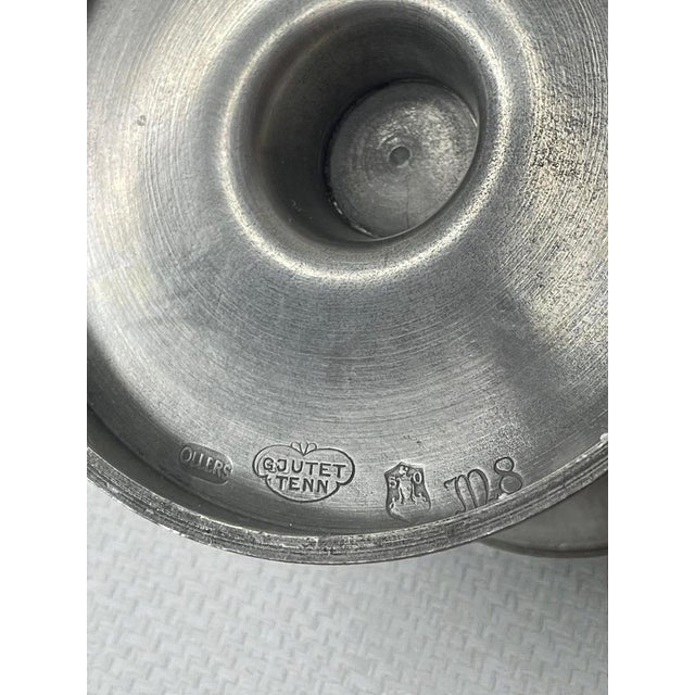 Swedish Pewter Candlesticks by Edvin Ollers for Schreuder & Olsson, 1938, Set of 4 For Sale - Image 12 of 15