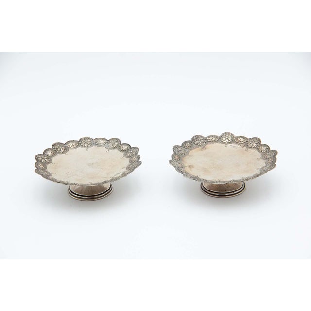 High-Footed Silver Ring Brackets, Set of 2 For Sale - Image 5 of 5