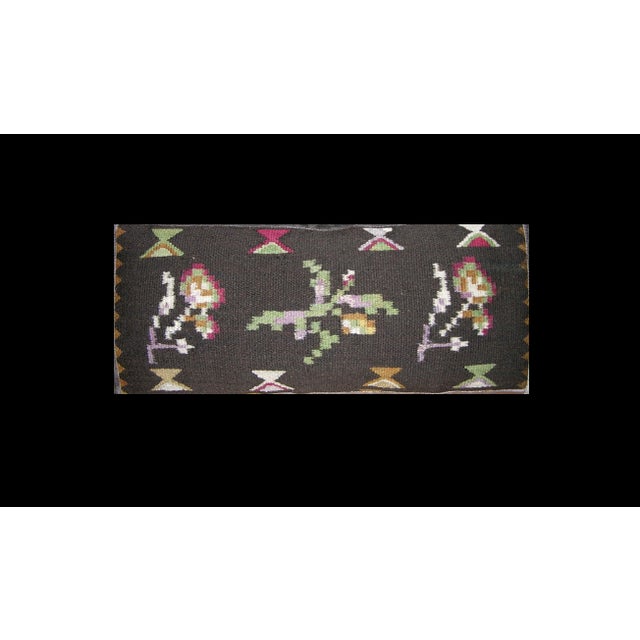 19th Century Bessarabian Tapestry Pillow, Folk Floral Design For Sale - Image 4 of 6