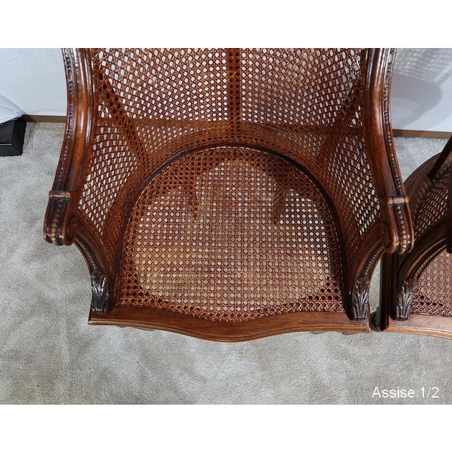 Brown Set of Mahogany Armchairs in Louis XVI Style, 1890s For Sale - Image 8 of 18