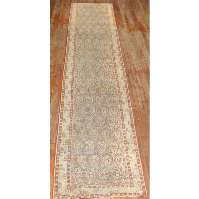 Blue Early 20th Century Zabihi Collection Persian Malayer Paisley Wide Long Runner - 3'5" x 16'7" For Sale - Image 8 of 8