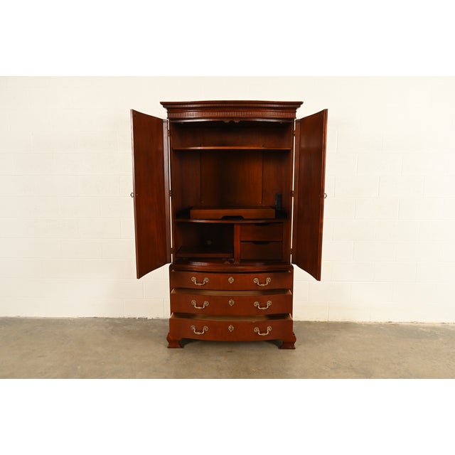 Baker Furniture Company Baker Furniture Georgian Flame Mahogany Armoire Dresser or Media Cabinet For Sale - Image 4 of 13