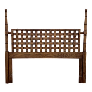 1960s Mid Century Modern Woven Queen Headboard For Sale
