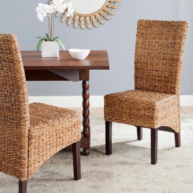 Melanie 18''H Rattan Side Chair in Natural & Dark Brown - a Pair For Sale In Philadelphia - Image 6 of 7