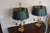 Gold Empire Brass Bouillotte Lamps with Green Tole Shades, 1960s, Set of 2 For Sale - Image 8 of 11