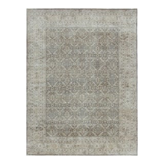 Rug & Kilim’s Persian-Inspired Rug, Floral Patterns in Brown and Gray Tones For Sale