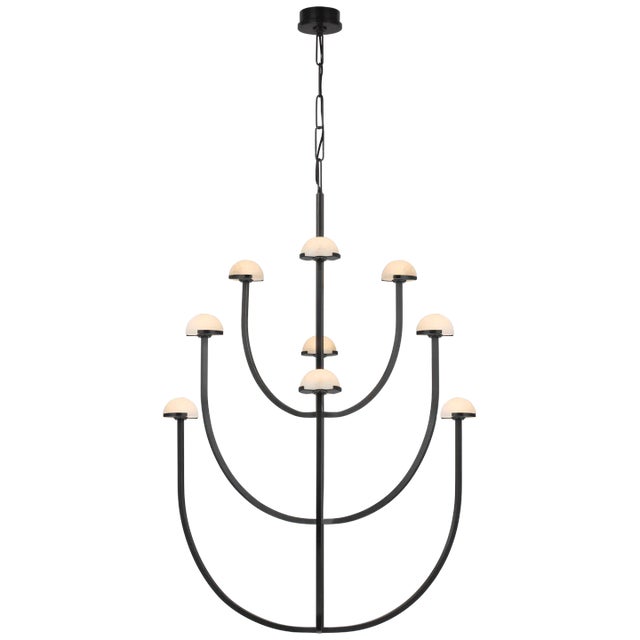 Pedra X-Large Three-Tier Chandelier in Bronze with Alabaster Designer: Kelly Wearstler Canopy: 4.5" Round Mounting: Chain...