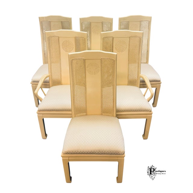 Vintage Set of 6 Chinoiserie Style Dining Chairs from the Iconic Shibui Collection by Bernhardt featuring High Quality...