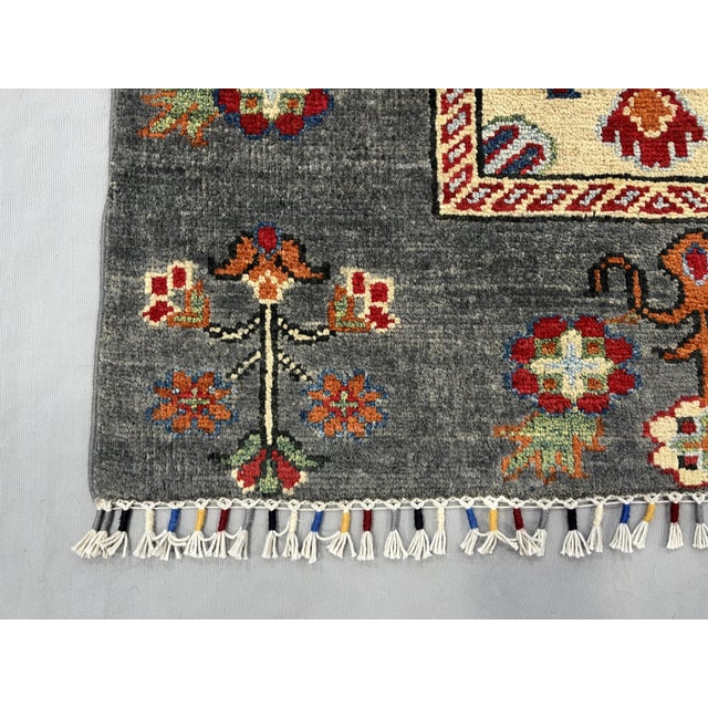 Textile Gray Bakhtiari Persian Tree of Life Garden Panel Wool Rug, 4'11" X 6'6" For Sale - Image 7 of 12