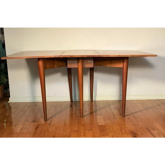 Conant Ball Conant Ball Dining Farm Table Drop Leaf Gate Leg Folding Solid Maple, Circa 1960’s For Sale - Image 4 of 12