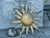 Metal Mid 20th Century Spanish Midcentury Gilt Metal Sunburst Light Fixture with Wavy Rays For Sale - Image 7 of 12