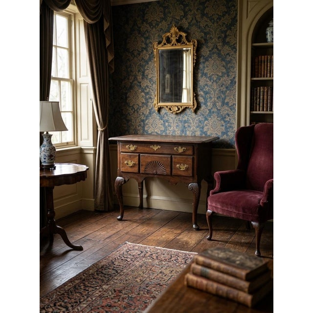 The elegant, S-curved legs terminating in pad or slipper feet are the definitive hallmark of the Queen Anne furniture...