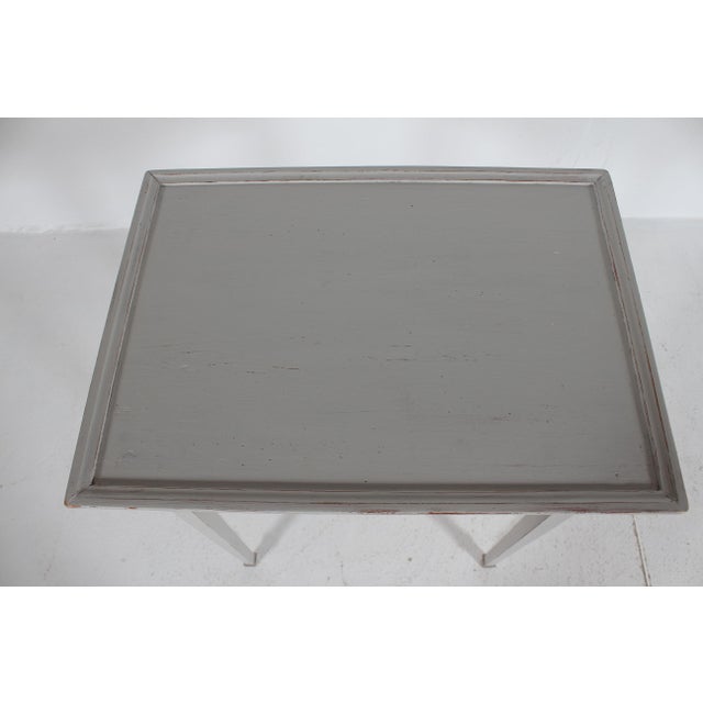 Gray Danish Louis XVI Style Side Table in Pine, 1890s For Sale - Image 8 of 13