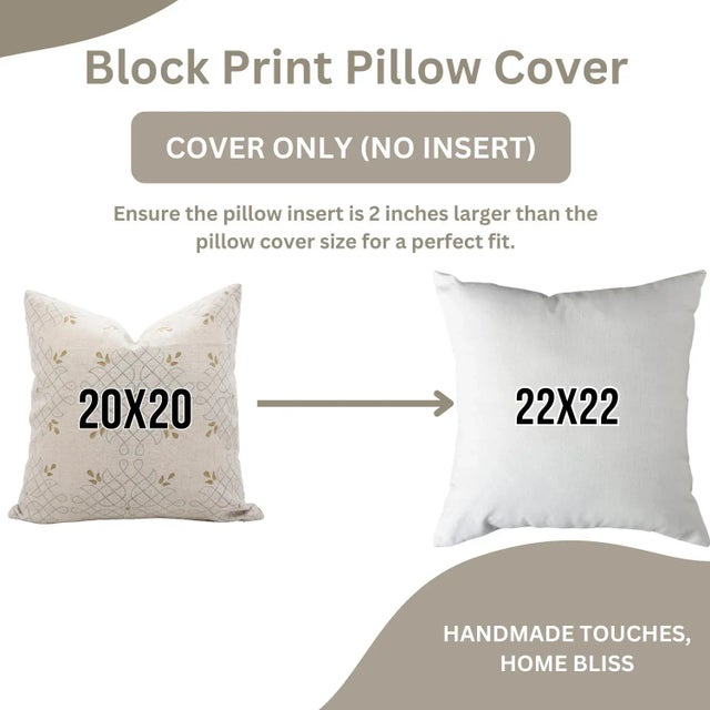 Not Yet Made - Made To Order Fabdivine Handmade Block Print Throw Pillow Covers Farmhouse & Living Room Decor Size-14x36 - Alpana For Sale - Image 5 of 5