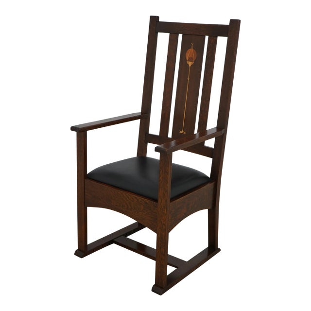 Stickley Harvey Ellis Design Mission Oak Armchair For Sale