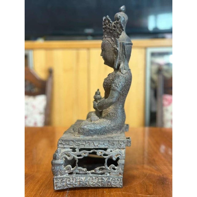 Nepalese Artist, Newar Figure of Vajrasattva, Kathmandu Valley, 17th-18th Century, Gilt Bronze For Sale - Image 9 of 12