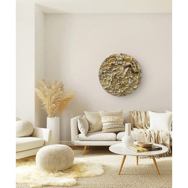 "Suspiro" Round 36" Original Sculptural Abstract Painting by Shelly Floyd For Sale - Image 9 of 10