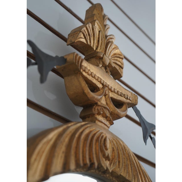 Pair of Baroque-Style Toleware Metal and Giltwood Mirrors With Sconces For Sale - Image 11 of 13