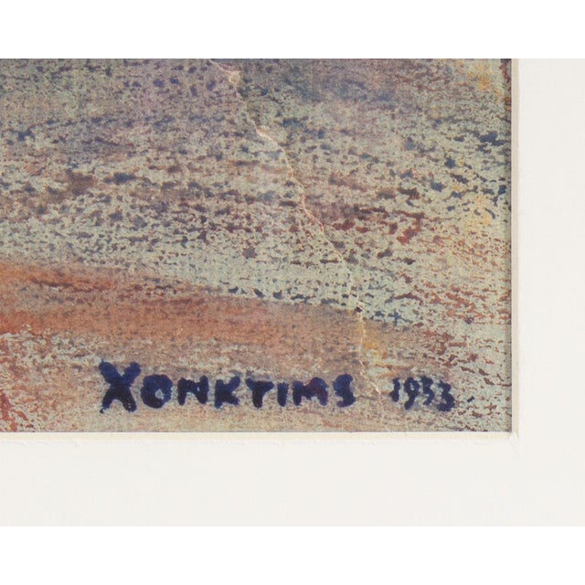 Orange 1933 Abstract Watercolor Painting by Harry Knox Smith For Sale - Image 8 of 9
