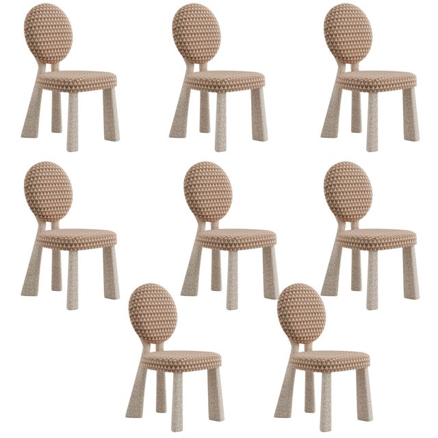 Textile Mary II Dining Chairs by Ottiu, Set of 8 For Sale - Image 7 of 7