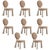 Textile Mary II Dining Chairs by Ottiu, Set of 8 For Sale - Image 7 of 7