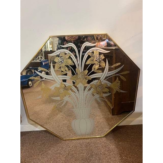 Glass Etched Glass Mirrors Robert Slimbach Palm Beach Regency For Sale - Image 7 of 12