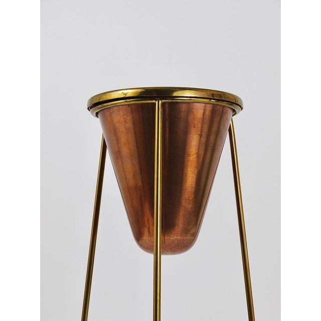 Copper & Brass Tripod Floor Ashtray attributed to Carl Auböck, Austria, 1950s For Sale - Image 12 of 18