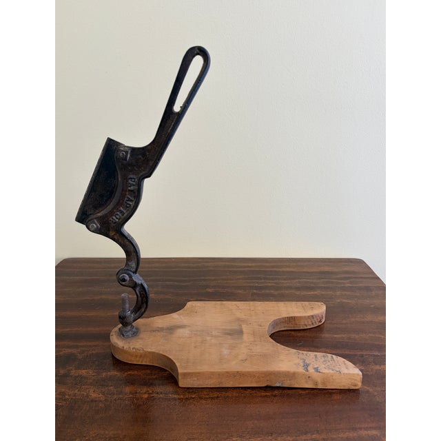 Antique French Country Wooden & Iron Herb Cutter or Cheese Board, Early 20th Century For Sale - Image 9 of 10