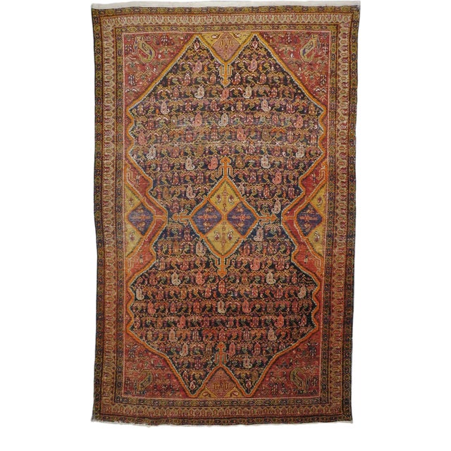 1900s Antique Persian Rug - 4'2"x 6'10" For Sale