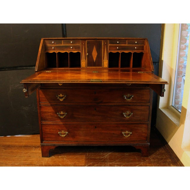 English Circa 1780-1800 George III Slant Front Bureau or Desk For Sale - Image 3 of 10