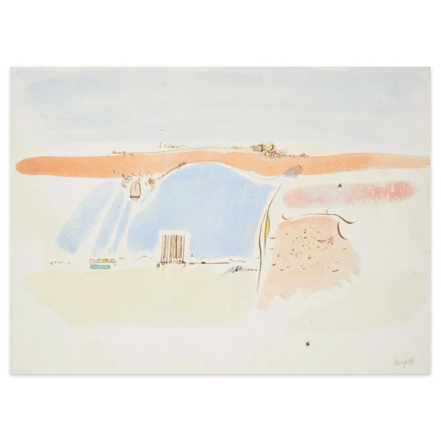 Landscape - Original Watercolor Painting on Paper - 20th Century 20th Century For Sale - Image 3 of 3