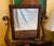 High quality large antique flamed mahogany shaving cheval mirror with storage which back in days were used for shaving....
