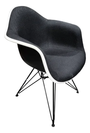Herman Miller Eames Molded Armchair With Eiffel Legs in Black Fabric