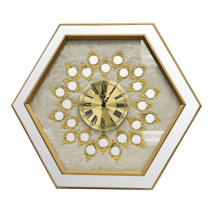 Large 32" Vintage Empire Art Products Hollywood Regency Mirrored Wall Clock