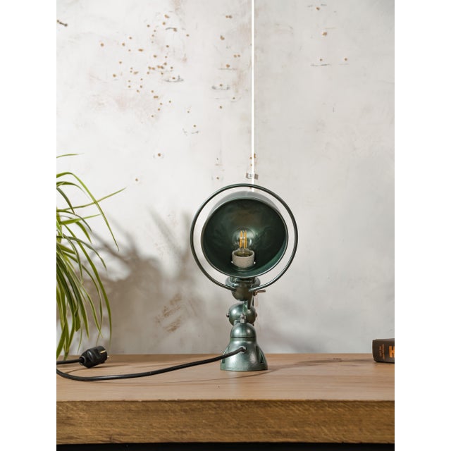 French Industrial Green Metallic Wall Sconce by Jean Louis Domecq for Jieldé, 1950s For Sale - Image 4 of 11