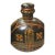 Vintage Hand-Painted Blackware Pottery Bottle Vase With Floral Folk Art Motif For Sale