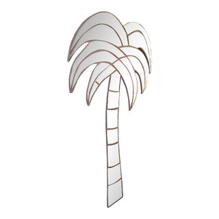 Vintage Postmodern 1980s 6ft Pink Tropical Palm Tree Wall Mirror Art 80s Coastal For Sale