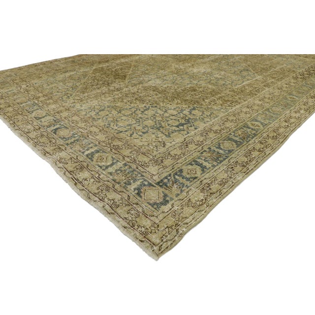 Rustic Antique Persian Tabriz Rug, 07'04 X 10'01 For Sale - Image 3 of 11