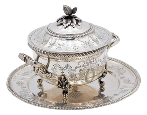 Silver Tureen with Engraved Floral Motif