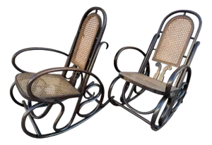 Set of Vintage Rocking Chairs in Beech