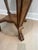 2000 - 2009 Round Wood and Travertine Top Sussex Side Table/Nightstand Attributed to Kreiss Sussex—Natural Walnut With Neoclassical Paws For Sale - Image 5 of 13