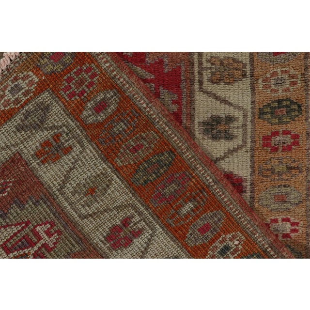 Vintage Turkish Runner in Beige-Brown, Rust Red and Gold Tribal Patterns For Sale In New York - Image 6 of 7