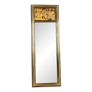 Bernhard Rohne for Mastercraft Acid Etched Brass Tall Wall Mirror, 1970s