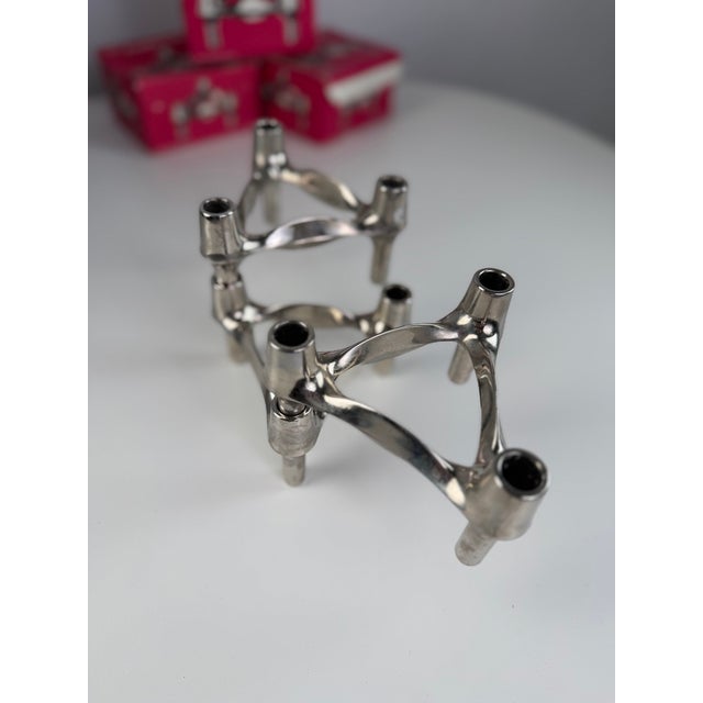 1970s Modular Candleholder in Chrome from BMF / Nagel, Germany, 1970s, Set of 3 For Sale - Image 5 of 7