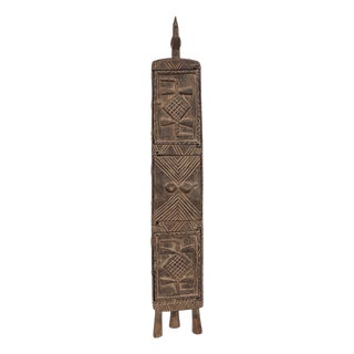 Lg Vintage Unique Dogon Hand Carved Wooden Box Mali 32" H For Sale