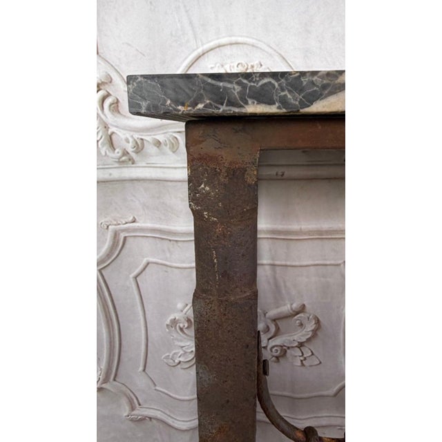 Pair of 19th Century Wrought Iron Consoles With Marble Tops For Sale - Image 12 of 18