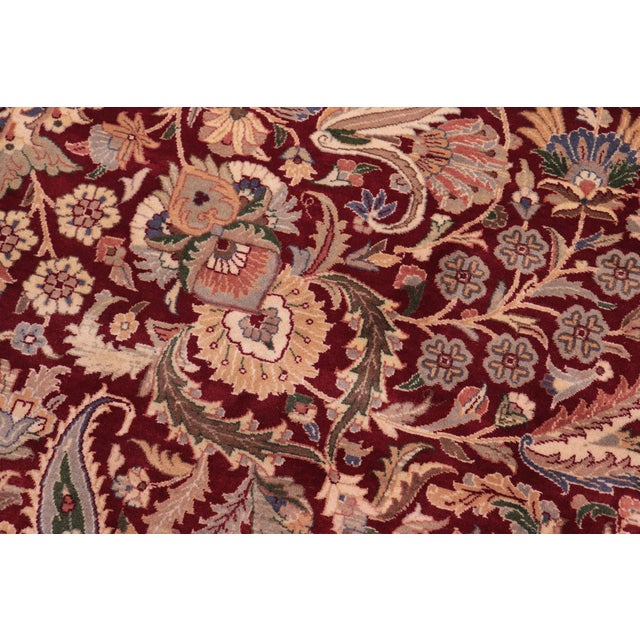 Shabby Chic 1990's Pak-Persian Red/Beige Wool Rug - 9'2'' X 12'4'' For Sale - Image 4 of 9