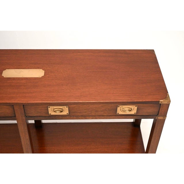 Brown Military Campaign Console Table, 1930s For Sale - Image 8 of 12